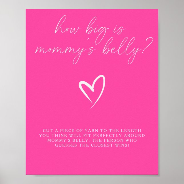 Minimalistisch rosa - wie groß ist das Bauchspiel  Poster (Vorne)