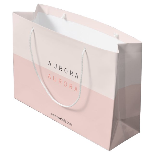 Minimalistisch rosa Zweitklone-Visitenkarte Große Geschenktüte (Rückseite Schrägansicht)