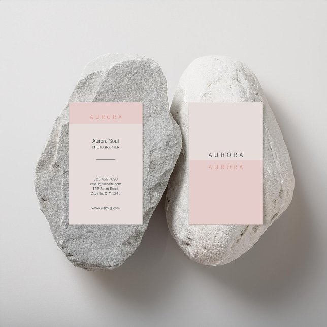 Minimalistisch rosa Zweitklone-Visitenkarte Visitenkarte (Von Creator hochgeladen)