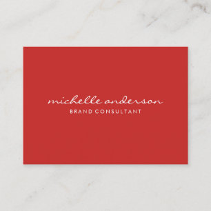 Minimalistisch, rot mit kursivem Text Visitenkarte