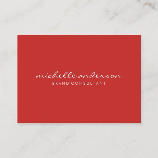 Minimalistisch, rot mit kursivem Text Visitenkarte (Vorderseite)