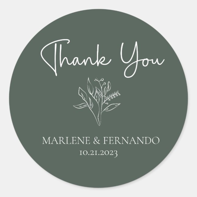 Minimalistisch Runder Aufkleber (Vorderseite)