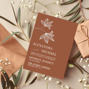 Minimalistisch Rust Burnt Orange Teracotta Wedding Einladung