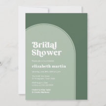 Minimalistisch Sage Green Arch Brautparty Party