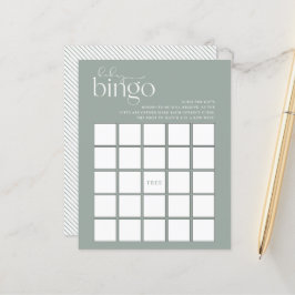 Minimalistisch Sage Green Baby Bingo Game