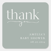 Minimalistisch Sage Green Baby Dusche Vielen Dank