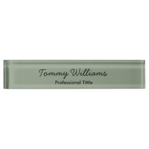 Minimalistisch Sage Green Beruflich Simple Namensplakette