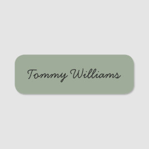Minimalistisch Sage Green Beruflich Simple Namensschild