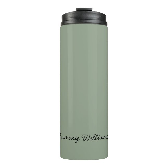 Minimalistisch Sage Green Beruflich Simple Thermosbecher (Vorderseite)