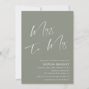 Minimalistisch Sage Green Bridal Dusche Einladung