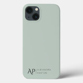 Minimalistisch-Sage-Green-Custom-Monogramm Case-Mate iPhone Hülle