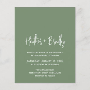 Minimalistisch Sage Green Modern Budget Hochzeit e