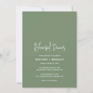 Minimalistisch Sage Green Modern Probe Dinner Einladung