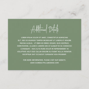 Minimalistisch Sage Green Modern Wedding Begleitkarte