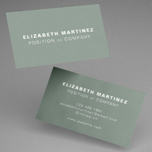 Minimalistisch Sage Green Moderne Berufliche Maßst Visitenkarte