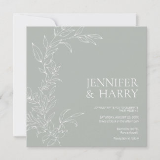 Minimalistisch Sage Green Wedding Einladung