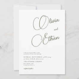 Minimalistisch Sage Green Wedding Einladung