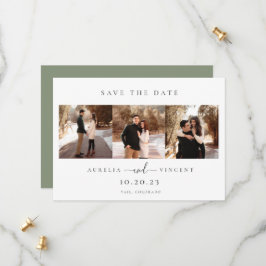 Minimalistisch Sage Green Wedding Foto Save the Da Save The Date