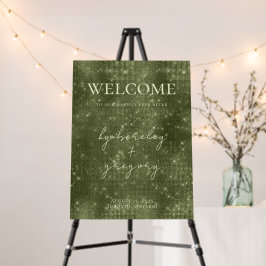 Minimalistisch Sage Olive Green Wedding Willkommen