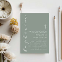 Minimalistisch Sage Script Taufe Typografie