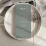 Minimalistisch Sage Simple Wedding Menu Card Menükarte<br><div class="desc">Diese Minimalistische All In One Collection wurde speziell für Hochzeitsmenüs konzipiert und zeichnet sich durch ein übersichtliches und einfaches Layout mit klassischem Schriftart aus. Für eine erweiterte Anpassung dieses Designs, z.B. das Ändern des Layouts, des Schriftartes oder der Textgröße, klicken Sie bitte auf den obigen Button "KENNEN". Bitte kontaktieren Sie...</div>