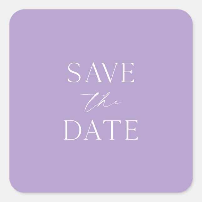 Minimalistisch-Save the Date-Aufkleber Quadratischer Aufkleber (Vorderseite)