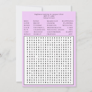 Minimalistisch Save the Date Word-Suche - Lavendel Einladung