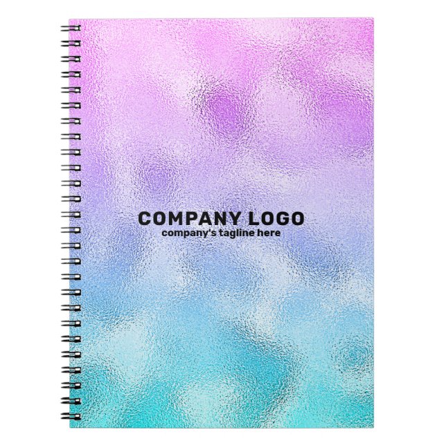 Minimalistisch schimmernd pink und blau ombre notizblock (Vorderseite)