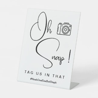 Minimalistisch, schläfst! Wedding Hashtag Sign Sockelschild