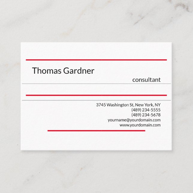Minimalistisch Schlicht kreativ Moderne Visitenkarte (Vorderseite)
