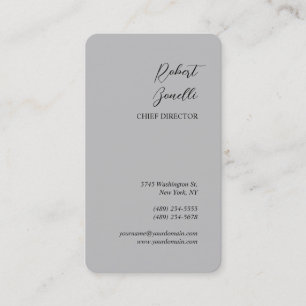 Minimalistisch Schlicht Modernes Grau Personalisie Visitenkarte