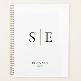Minimalistisch-Schwarz-Gold-Monogramm-Planer 2023 Planer