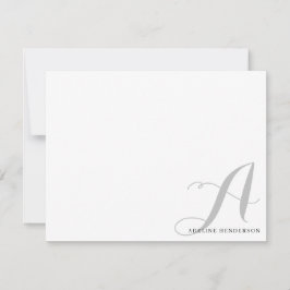 Minimalistisch Schwarz-Grau-Anfangsbuchstaben Mit  Mitteilungskarte