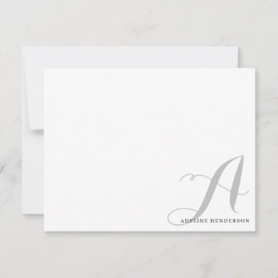 Minimalistisch Schwarz-Grau-Anfangsbuchstaben Mit  Mitteilungskarte