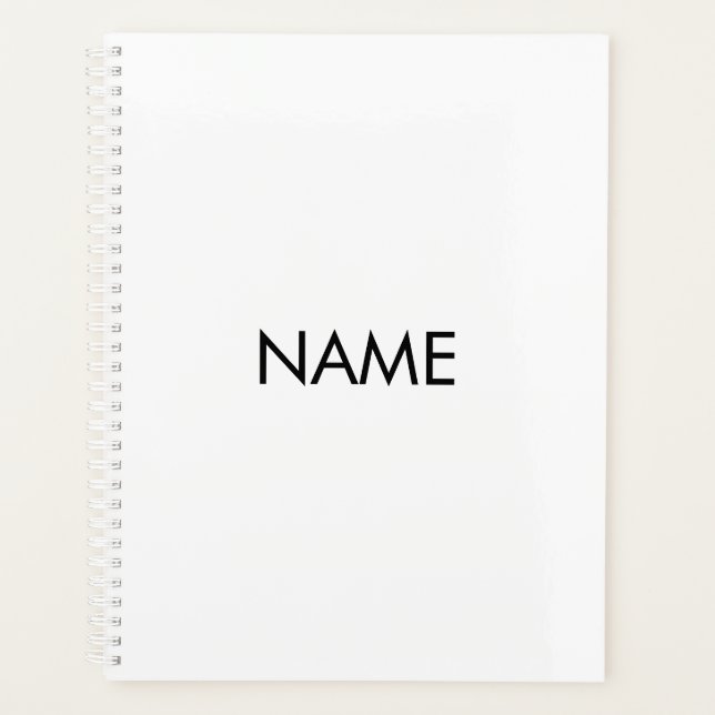 Minimalistisch-Schwarz-Jahrgangstextmonogramm Planer (Vorderseite)