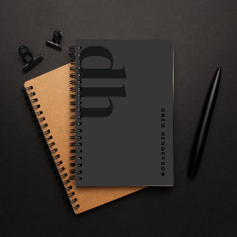Minimalistisch-Schwarz-Monogramm Beruflich Planer