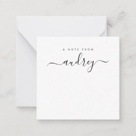 minimalistisch schwarz-stylische Typografie-Signat Mitteilungskarte