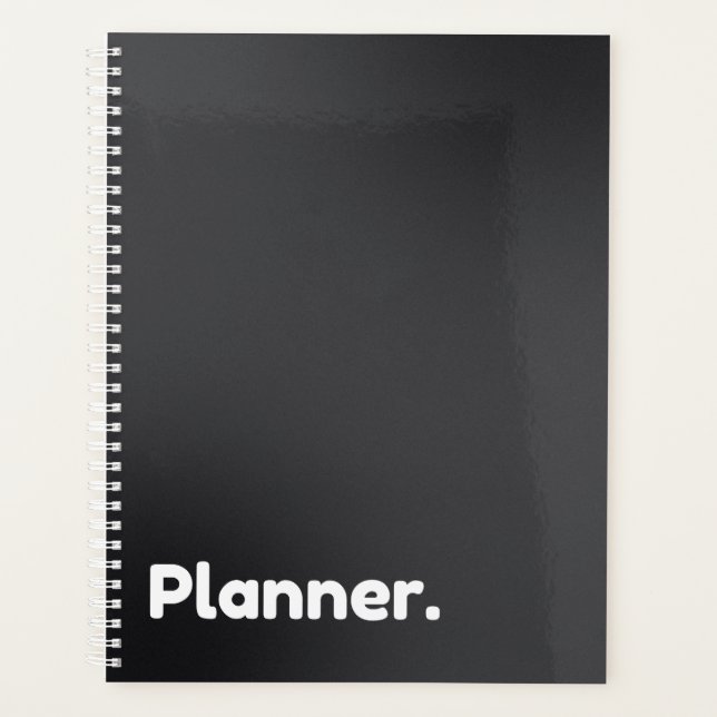 Minimalistisch Schwarz unbedruckt Planer (Vorderseite)