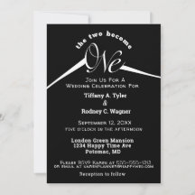 Minimalistisch Schwarz und Weiß die eine Hochzeit
