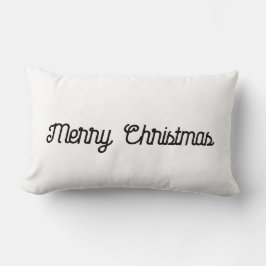 Minimalistisch Schwarz und Weiß frohe Weihnachten Lendenkissen