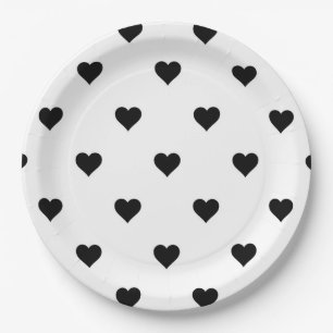 Minimalistisch Schwarz und Weiß perfekt für Paare Pappteller