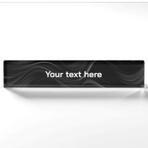 Minimalistisch Schwarz/Weiß Abstrakt   Text hinzuf Namensplakette