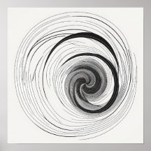 Minimalistisch Schwarz-Weiß-Abstrakt-Vortex