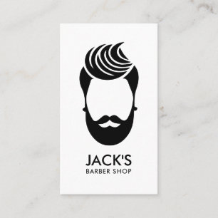 Minimalistisch Schwarz-Weiß-Barbershop Visitenkarte