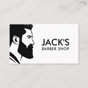 Minimalistisch Schwarz-Weiß-Barbershop Visitenkarte