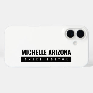 Minimalistisch Schwarz/Weiß Beruflich iPhone 16 Hülle