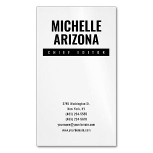 Minimalistisch Schwarz/Weiß Beruflich Magnetische Visitenkarte