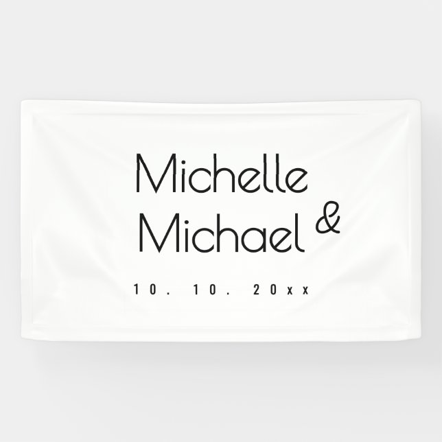 Minimalistisch Schwarz-Weiß-Berufliche moderne Nam Banner (Horizontal)