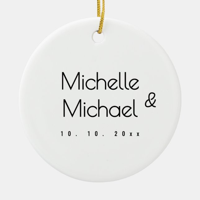 Minimalistisch Schwarz-Weiß-Berufliche moderne Nam Keramik Ornament (Vorne)