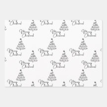 Minimalistisch Schwarz-Weiß-frohe Weihnachtsbaum